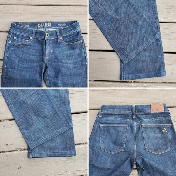 DL1961 Milano Boot 1470 Low Rise y2k Medium Wash 4 Way Stretch Bootcut Jeans - Picture 5 of 8